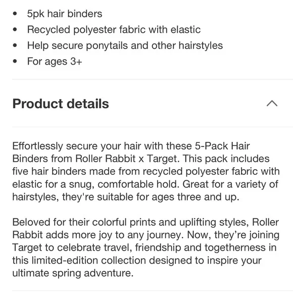 Roller Rabbit x Target NWT Hair Binders 5pk Blue Multi - Picture 7 of 8